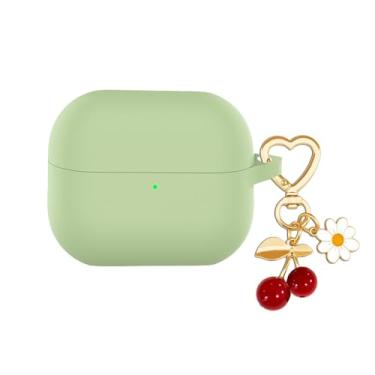 Imagem de AGAOSH Capa protetora para Samsung Galaxy Buds 3 e Galaxy Buds 3 Pro, chaveiro fofo com pingente de cereja, acessórios de silicone macio, margarida para Samsung Galaxy Buds3 Pro, fones de ouvido para
