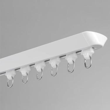 Imagem de Trilho De Cortina De Teto Ultrafino, Conectores De Canto, Haste De Cortina Divisora De Ambiente, Trilho De Cortina De Alumínio Em Forma De V, Montagem No Teto, Vem Com Trilho, Hardw, White, 4.4M