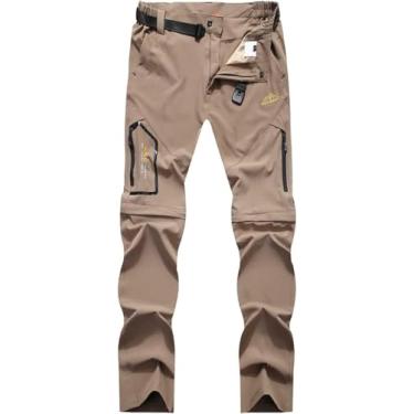 Imagem de Calças De Caminhada Masculinas De Secagem Rápida Ao Ar Livre De Uso Diário Calças De Esqui Elásticas Resistentes Ao Desgaste Removíveis Para Calças Cargo De Neve Que, Khaki, XL-XLarge