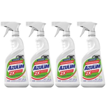 Imagem de Desengordurante Spray 500ml Azulim Limpeza Pesada, Kit 4 Unidades