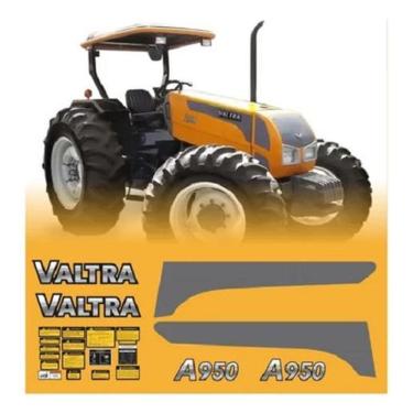 Imagem de Kit Adesivo Faixas Compatível Trator Valtra A950 + Etiquetas