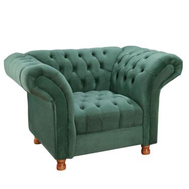 Imagem de Poltrona Chesterfield Conde D`El Via Encanto Veludo Verde