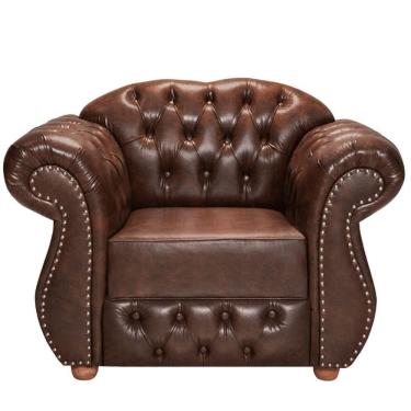 Imagem de Poltrona Chesterfield Merlô Via Encanto Courano Marrom