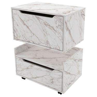 Imagem de Kit Balcão e Gabinete de Banheiro 1 Porta 1 Gaveta e Rodízio