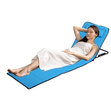 Imagem de Espreguiçadeiras Dobráveis para Exterior | Espreguiçadeira de Praia com Apoio de Cabeça e Encosto - Espreguiçadeira Dobrável e Ajustável para Viagens ao Ar Livre Banhos de Sol Piscina Jardim Verão
