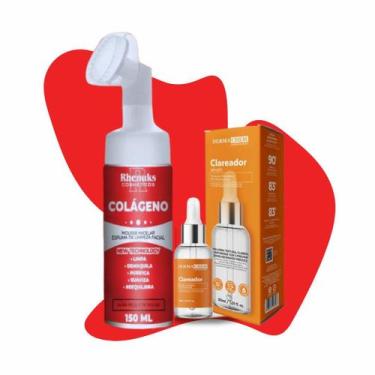 Imagem de Mousse Micelar Limpeza Facial Colágeno Rhenuks 150ml e Sérum clareador