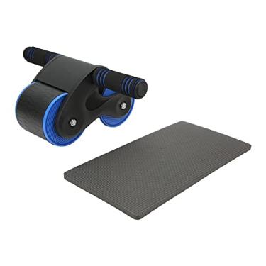 Imagem de Rodas abdominais duplas Roller Equipamento profissional de ginástica em casa para treino de corpo inteiro ABS METAL METAL Durável Design Durável 140mm Diâmetro da roda de 110 mm (Azul preto)