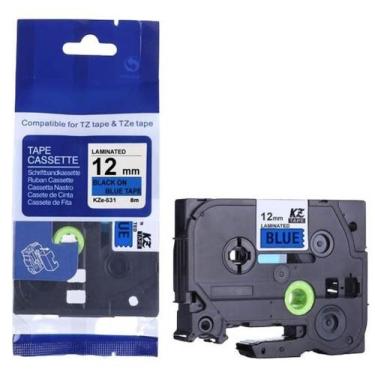 Imagem de Fita Compatível Brother Tz Tze 531 Azul Letra Preta 12mm - Genérica Br