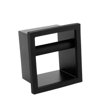 Imagem de Calha para caixa de café expresso, caixa de café embutida de aço inoxidável com haste de borracha destacável, caixa retangular sem fundo para café expresso (preto)