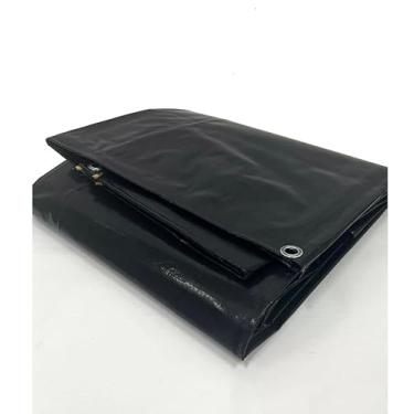 Imagem de Lona Preta 8x5 Impermeável A Prova Dagua e Sol, Polietileno Barraca Tenda Piscina Camping Cobertura Construção 300 Micras com Ilhós