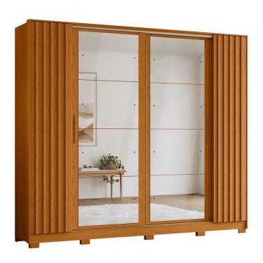 Imagem de Guarda Roupa Casal Jacarandá 4 Portas Cinamomo Com 8 Espelhos - Móveis Albatroz Cinamomo