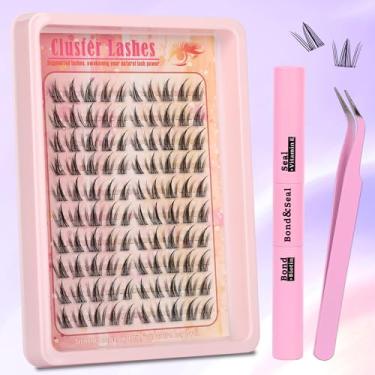 Imagem de Gmagictobo Lash Clusters Mangá Lash Clusters Kit Anime Clusters de cílios com aparência molhada Banda transparente Fairy Lashes Pack C Curl Spiky Individual Lashes Clusters Lash Glue Lash Tweezers