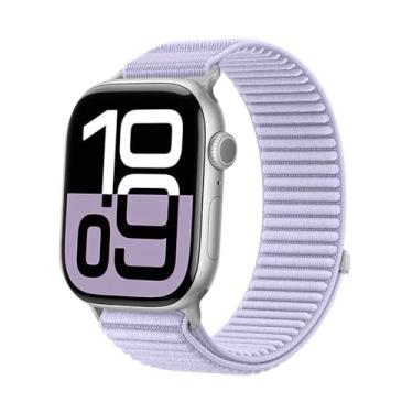 Imagem de Pulseira esportiva de nylon compatível com Apple Watch SE 2/SE/ séries 10 9, 8, 7, 6, 5, 4, 3, 2 e 1 de 38 mm, 40 mm, 40 mm, 41 mm, 44 mm, 45 mm, 46 mm, 46 mm, 46 mm, 42 mm (série 3/2/1))
