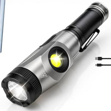 Imagem de Lanterna Tática LED COB Recarregável 15000 Lúmens Rotação 90 Graus Imã Magnético 5 Modos Bateria 5000mAh À Prova Dágua IP54 Camping Emergência