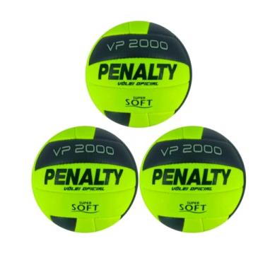 Imagem de Bola Vôlei Penalty Vp 2000 X Costurada Á Mão Kit Com 3 Unidades