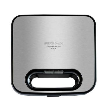 Imagem de Sanduicheira/Grill Britânia BGR16 | 2 em 1, Redstone, Inox/Preto