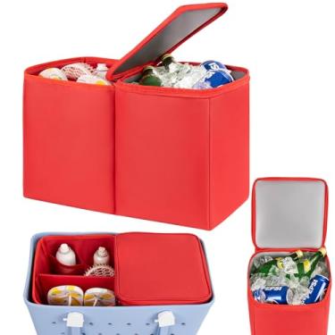 Imagem de Organizador térmico para bolsa Bogg GG – Baú de gelo portátil à prova de vazamento com bandeja divisória e zíper – Acessórios compatíveis com bandeja superior e suporte de copo