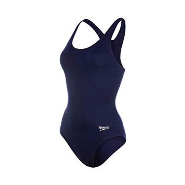 Imagem de Maiô, Speedo, Acquaplus, Tecido Liso com Costas New Racer e Maior Deslizamento, tamanho GG2 - Marinho