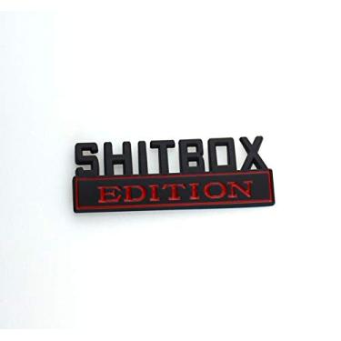 Imagem de 1 x SHITBOX EDITION emblema 3D decalque para-lama decalque carro caminhão substituição para Chevy Silverado 1500 2500 Chevrolet C10 C15 (preto vermelho)