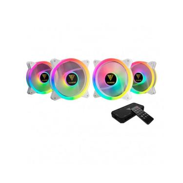 Imagem de Kit 4 Fans Rgb Aeolus Com 4 Fans Gamdias Branco