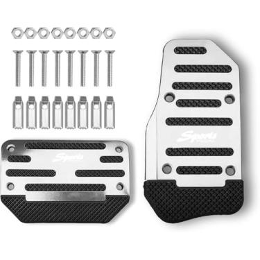 Imagem de Conjunto de 2 peças de pedal antiderrapante para carro, capas de pedal de acelerador, protetores de pedal de freio de carro, acessórios automáticos para automóveis, universais para a maioria dos