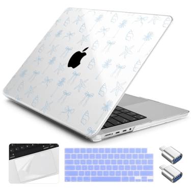 Imagem de Yebiseven Capa para MacBook Pro M4 de 14 polegadas 2025 2024 2023 2021 modelo A3112/A3401/A3185/A2918/A2992/A2779/A2442 M3 M2 M1, capa rígida com capa de teclado + filme trackpad + adaptador OTG