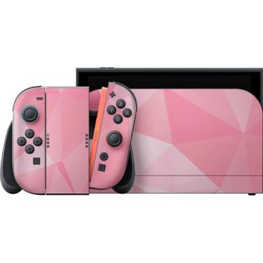 Imagem de Razer Capa de console para Nintendo Switch 2: envoltório completo - vinil fundido premium 3M - resistente a arranhões - designs e acabamentos exclusivos - fácil aplicação - quartzo geométrico rosa