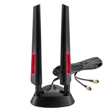 Imagem de 9dBi WiFi 6 6E Tri-Band 2,4GHz + 5 GHz + 6GHz Base Magnética Gaming Antena para WiFi 6 6E Router PC Desktop Computer PCI-E Card Bluetooth Gaming Placa-mãe