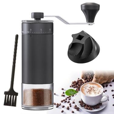 Imagem de Moedor de café manual portátil com 40 configurações ajustáveis, moedor de grãos de café manual com capacidade de 25 g e manivela para viagem, acampamento, escritório, casa (cerâmica)
