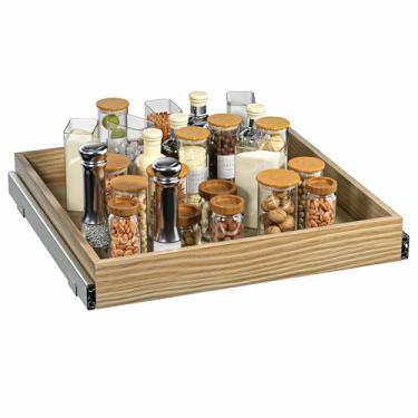 Imagem de Gavetas de puxar para armários, organizadores de casa de fechamento macio com escorregadores resistentes, prateleiras de despensa montadas acabadas, para cozinha doméstica (50 x 53 cm)