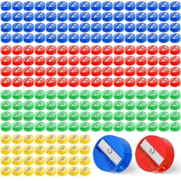 Imagem de 800 apontadores de lápis, apontadores de lápis manual, redondo, portátil, em forma de giz de cera, cores sortidas para lembrancinhas de festa, prêmios do primeiro dia de aula e material escolar