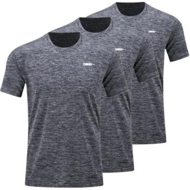 Imagem de Kit 3 Camisetas Masculina Academia Treino Dagg Esportiva Dry, Cinza, G