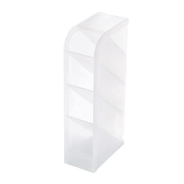 Imagem de Organizador de caneta Organizador transparente de papel de mesa fosco de papelaria 4 Compartimentos Plástico Makeup Brush Cosmetics Storage for Office Home School