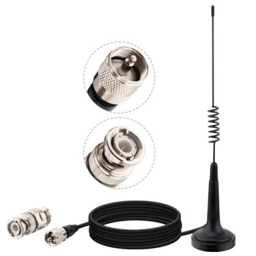 Imagem de YOTENKO Antena de rádio CB de 27 MHz de 12 polegadas, antena de base magnética CB para veículos de carro, caminhão, com PL259 e BNC macho, compatível com rádio CB portátil Cobra, Midland, Uniden