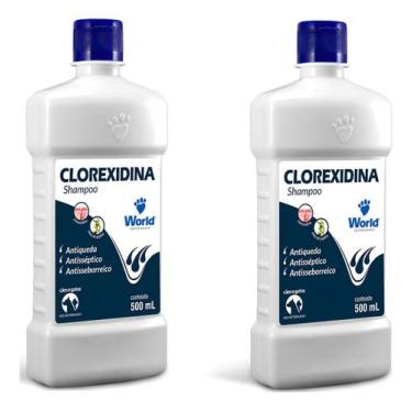 Imagem de Kit 2 Shampoo Clorexidina Antisséptico Antisseborreico Antiqueda Derma