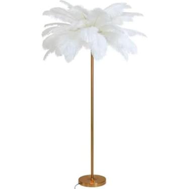 Imagem de Lâmpadas De Assoalho Para Sala De Estar Lâmpada De Assoalho Dourada Lâmpada De Assoalho De Penas Lâmpada De Assoalho Dourada Moderna Luminárias De Assoalho De Pen, Dark Green Feather