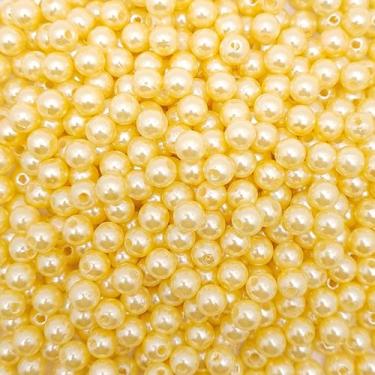 Imagem de Miçanga Passante Pérola Lisa Abs 6mm 100pçs 15g Pulseira Escolha a Cor