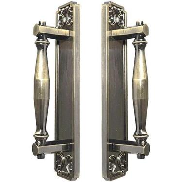 Imagem de Puxador Duplo Strauss 250mm Bronze Antigo Porta Pivotante Correr Passa
