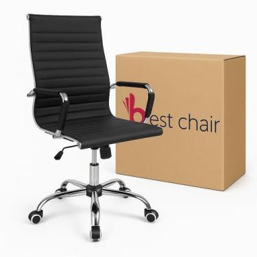 Imagem de Cadeira Presidente Giratória Esteirinha Charles Eames Best Chair, Pret