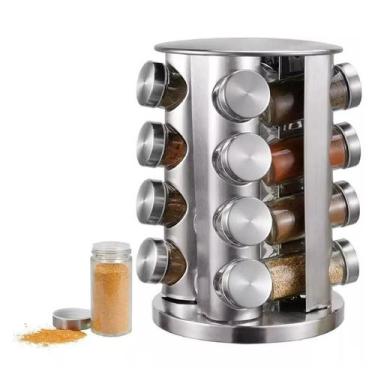Imagem de Porta condimento tempero cozinha gourmet 16 potes giratório - MIZZA
