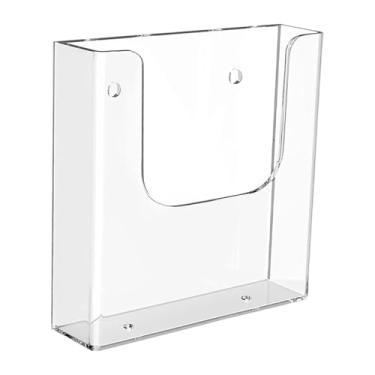 Imagem de KiBcsLic Porta-brochuras de acrílico, porta-literatura, sem furadeiras, versátil, moderno, suporte para folhetos, organizador de parede para cartões postais, A5