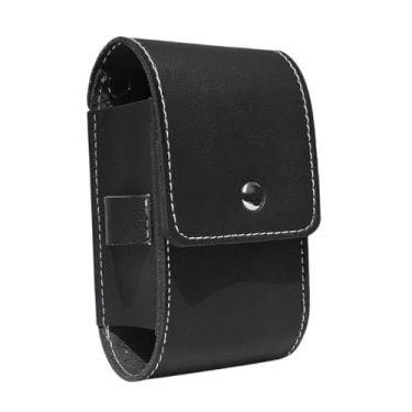 Imagem de Colaxi Bolsa de cintura para telêmetro de golfe, bolsa de PU, presente para golfista, pequena e compacta com protetor de suporte para tee, de transporte, Preto