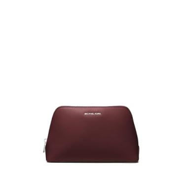 Imagem de Michael Kors Bolsa de viagem média Jet Set, ferragens prateadas/couro Tenera/Oxblood