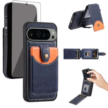 Imagem de Asuwish Capa de celular para Google Pixel 9 Pro XL, capa de celular compatível com protetor de tela de vidro temperado Magsafe, suporte fino, compartimento para cartão de crédito Pixel9 9Pro 9ProXL