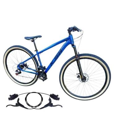Imagem de Bicicleta Aro 29 Ksw Adulto 21 velocidades Suspensão Dianteira 80mm Pneu Faixa Amarelo Freio Hidraulico (AZUL/HUNTER/PRETO, 15)