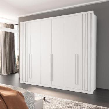 Imagem de Guarda Roupa Casal Lisboa 6 Portas 6 Gavetas Bom Pastor, Branco