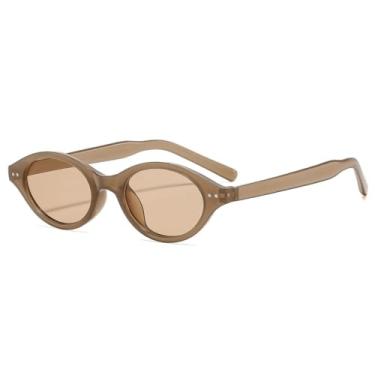 Imagem de Óculos de sol femininos com armação pequena e proteção solar retrô, armação antiluz azul (C5)