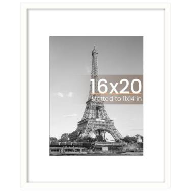 Imagem de Porta-retratos upsimple 16x20 branco para 11x14 com tapete ou 16x20 - 