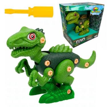 Imagem de Boneco Dinossauro Monta E Desmonta Com Ferramenta Colorido Brinquedo E