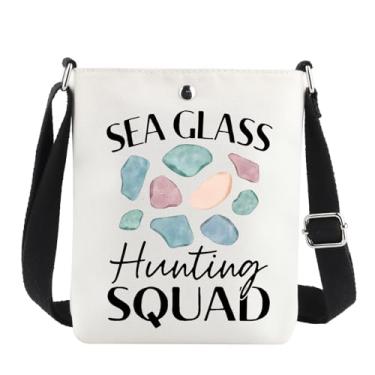 Imagem de JNIAP Bolsa tiracolo Sea Glass Hunter Bolsa de ombro de colecionador de óculos marinhos para presente de esquadrão de caça, Cb de vidro marinho